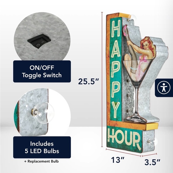 Happy Hour LED Sign - Picture 3 of 11